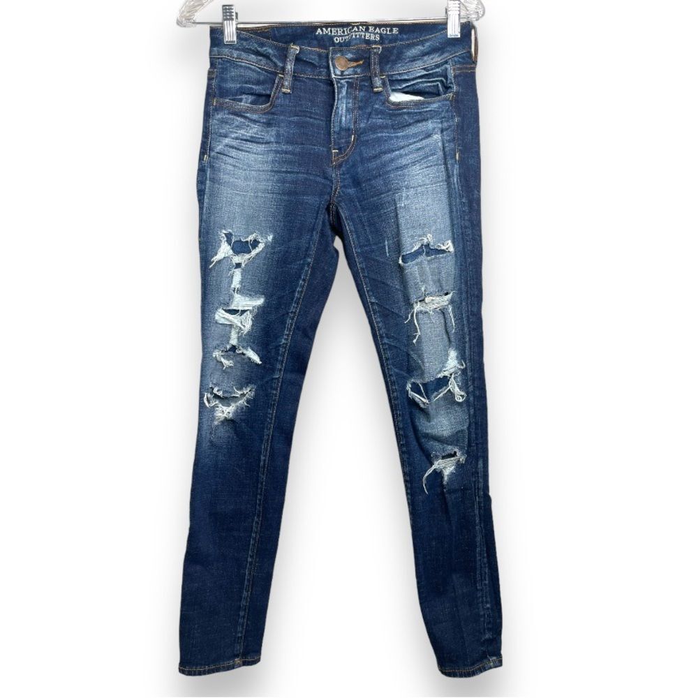 American Eagle Distressed Womens Jean Jeggings Size 2